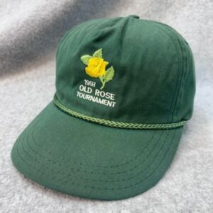 1997 Old Rose Tournament Mens Green Town Talk Hat Rope Front USA Strapback OSFM